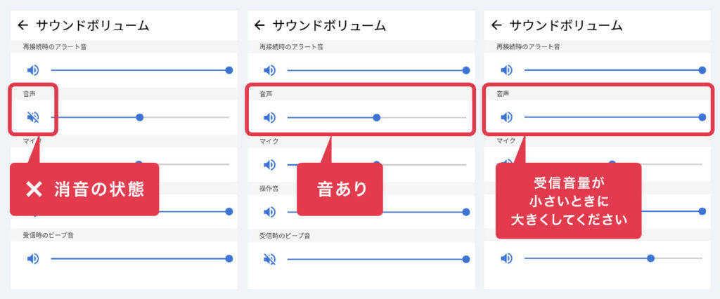 ボリューム確認